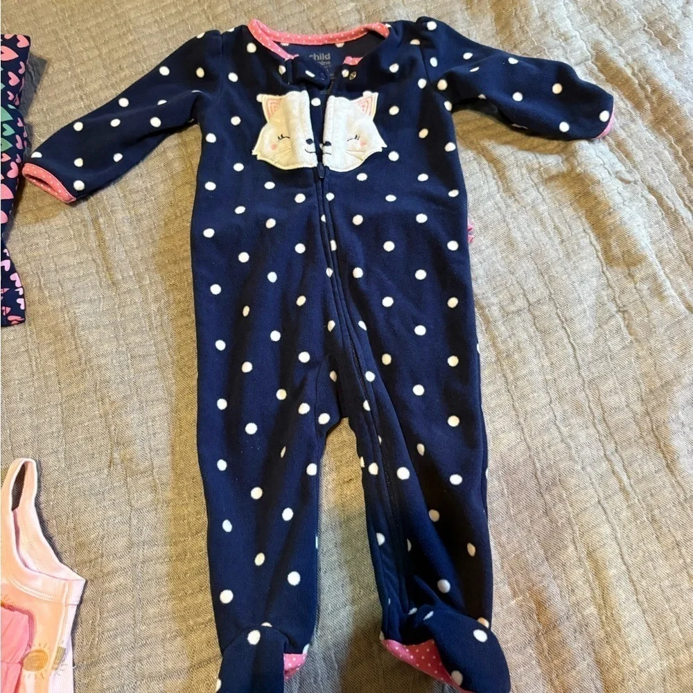 Navy Blue Polka Dot Kids One Piece